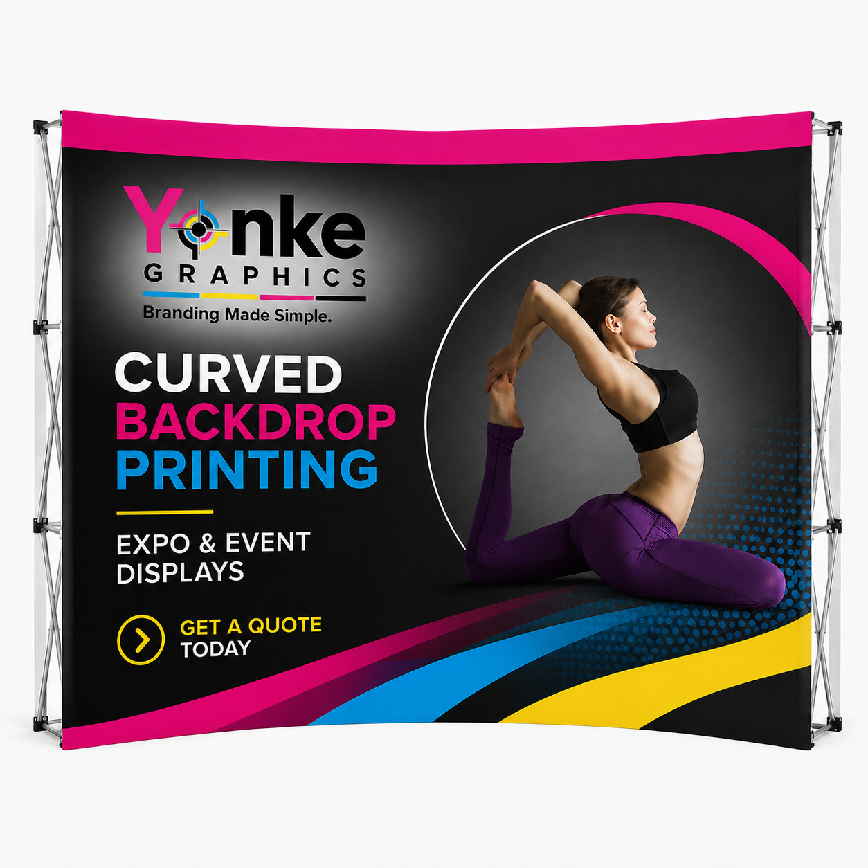 Curved Banner Wall 2.85m x 2.25m custom printed in Johannesburg