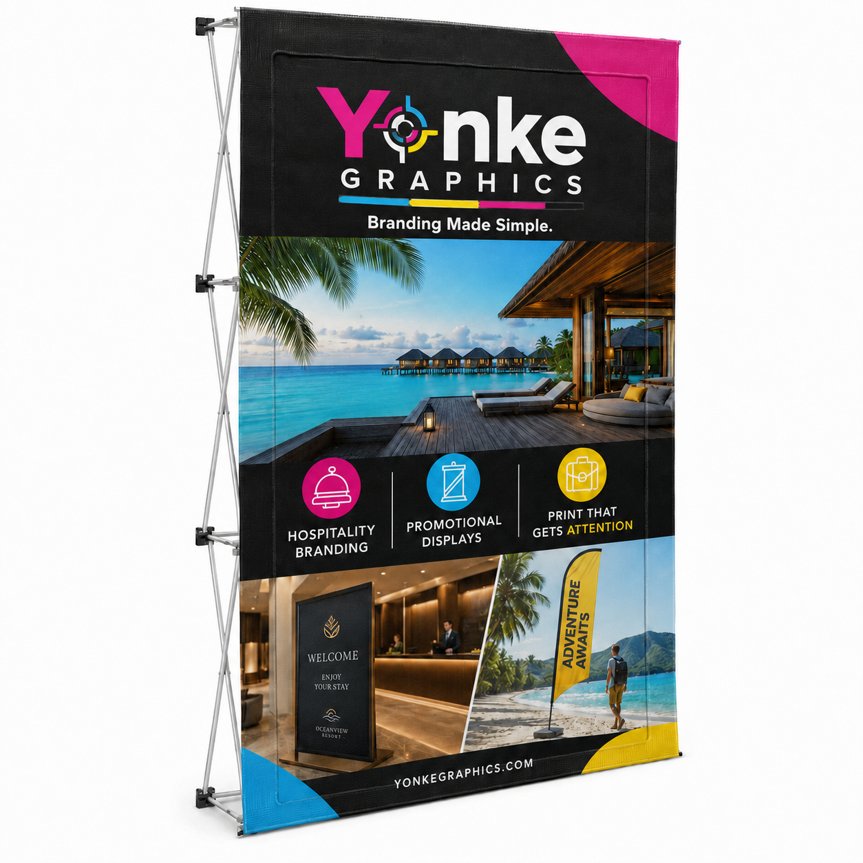 Straight Banner Wall 1.52m x 2.25m custom printed in Johannesburg