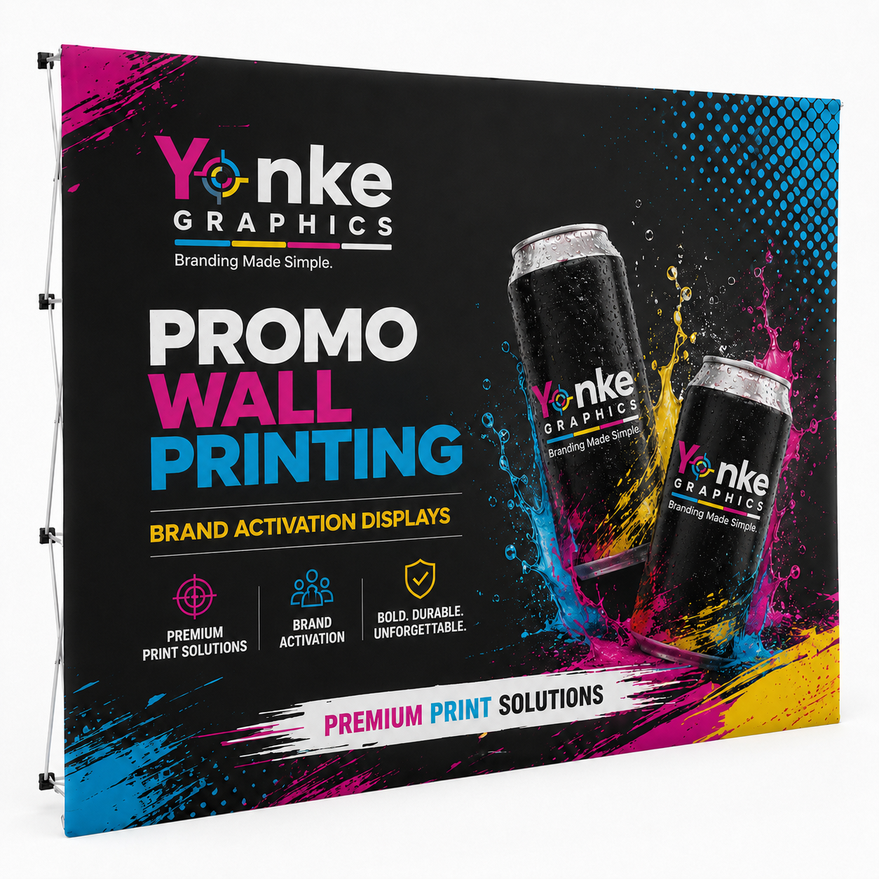 Straight Banner Wall 3m x 2.25m custom printed in Johannesburg
