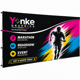 Double-Sided Straight Banner Wall 1.52m x 2.25m custom printed in Johannesburg