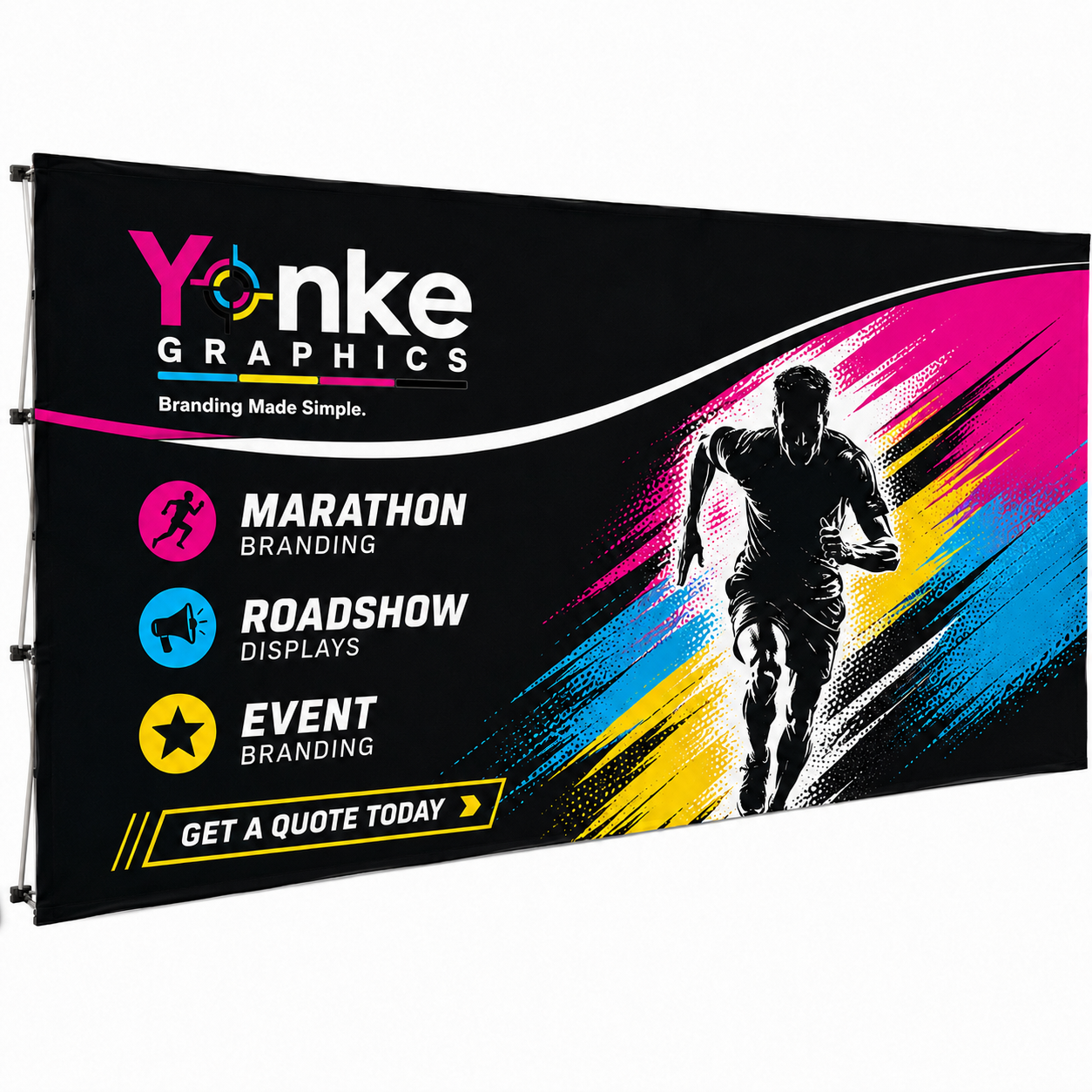 Double-Sided Straight Banner Wall 1.52m x 2.25m custom printed in Johannesburg