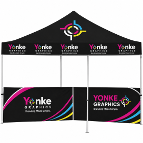 Gazebo 3m x 3m with Two Half Walls for Branded Activations