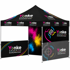 Meta description: Order a custom Gazebo 3m x 3m with 1 full wall and 2 half walls from Yonke Graphics.